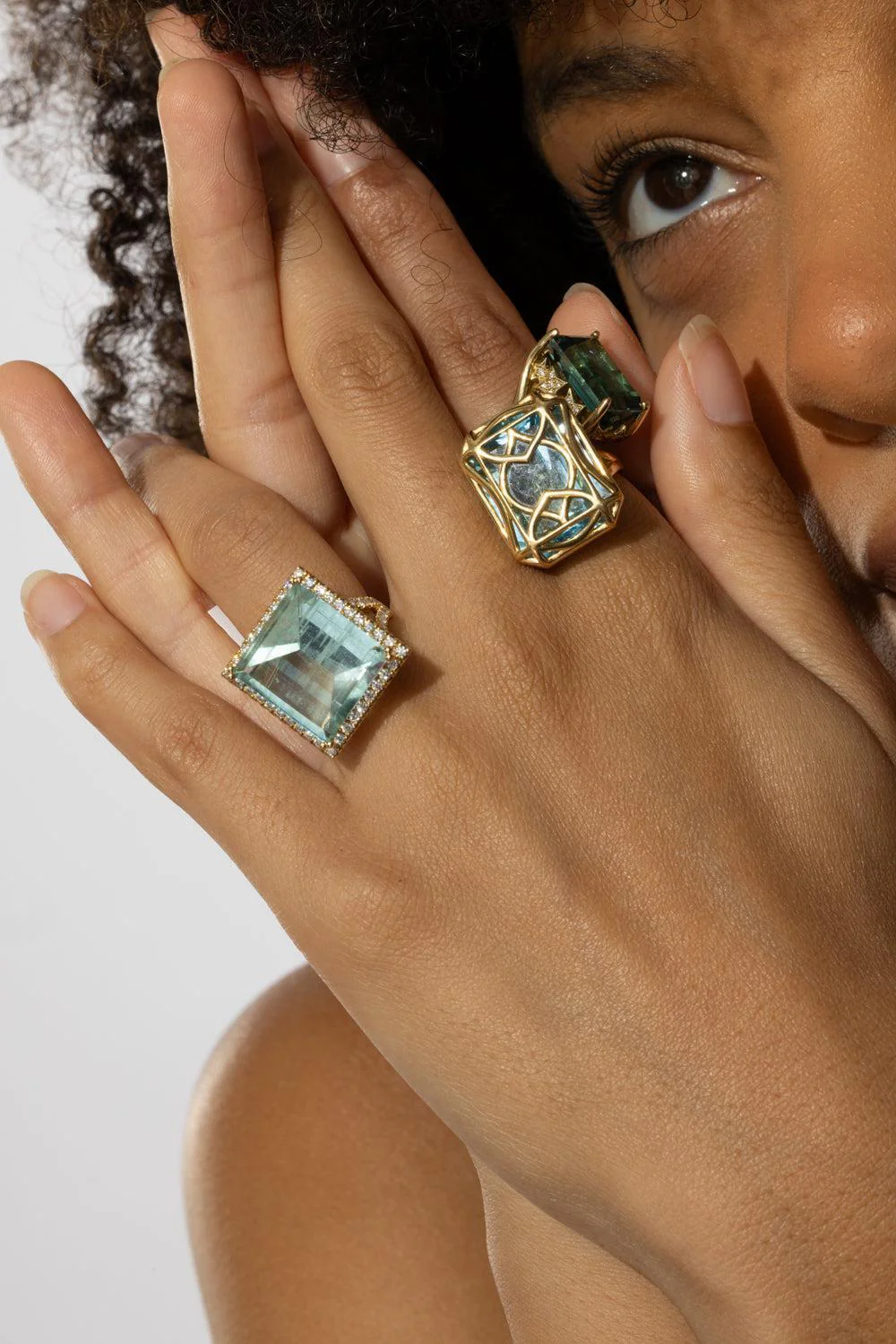 Mirror Cut Green Beryl Ring - Image 3