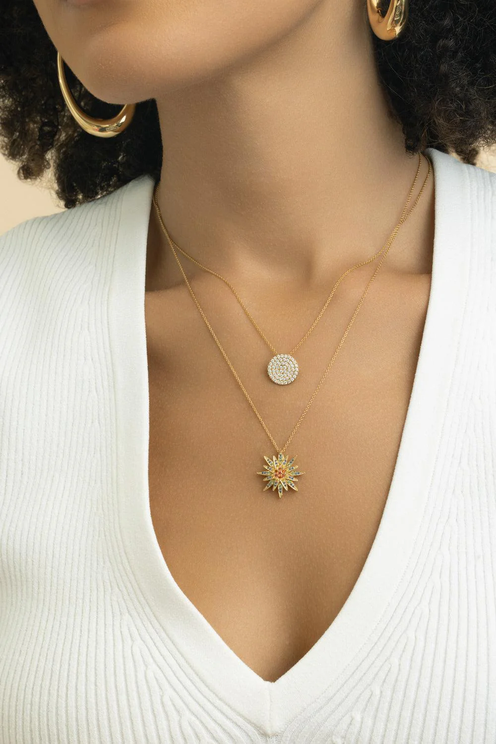 Multi Sapphire Star Necklace - Image 2