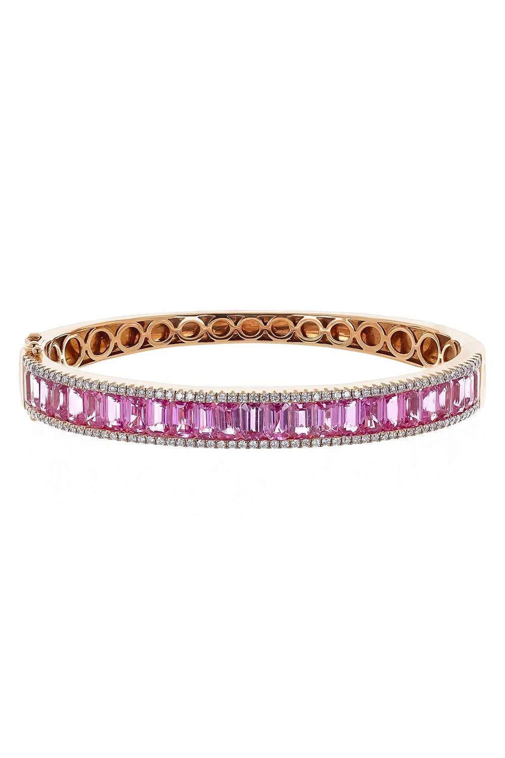 Pink Sapphire Channel Set Bangle Bracelet
