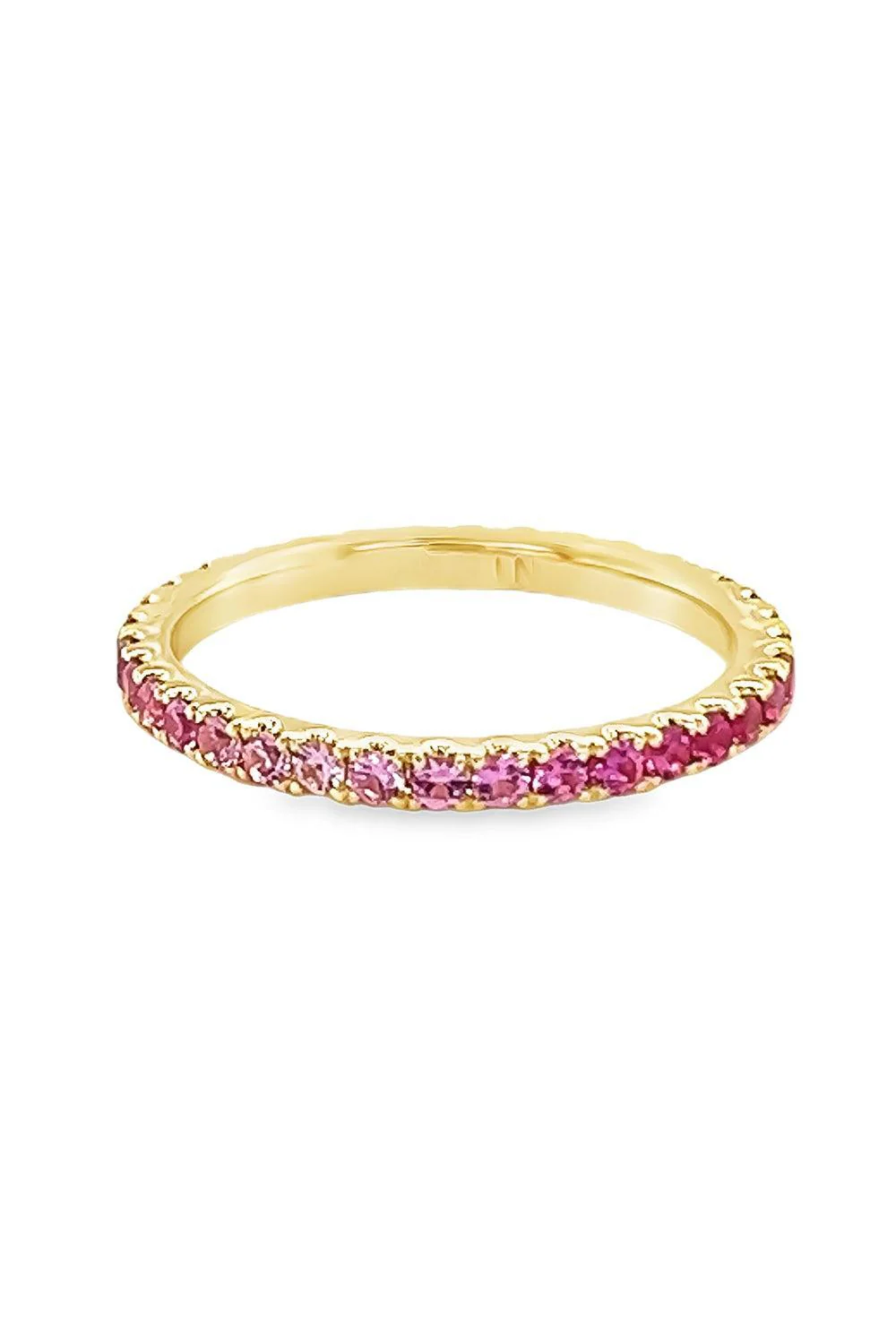 Pink Sapphire Ombre Skinny Band Ring