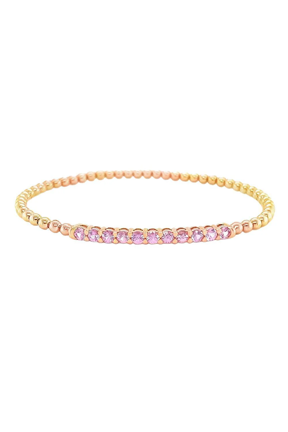 Pink Sapphire Stretch Beaded Bracelet