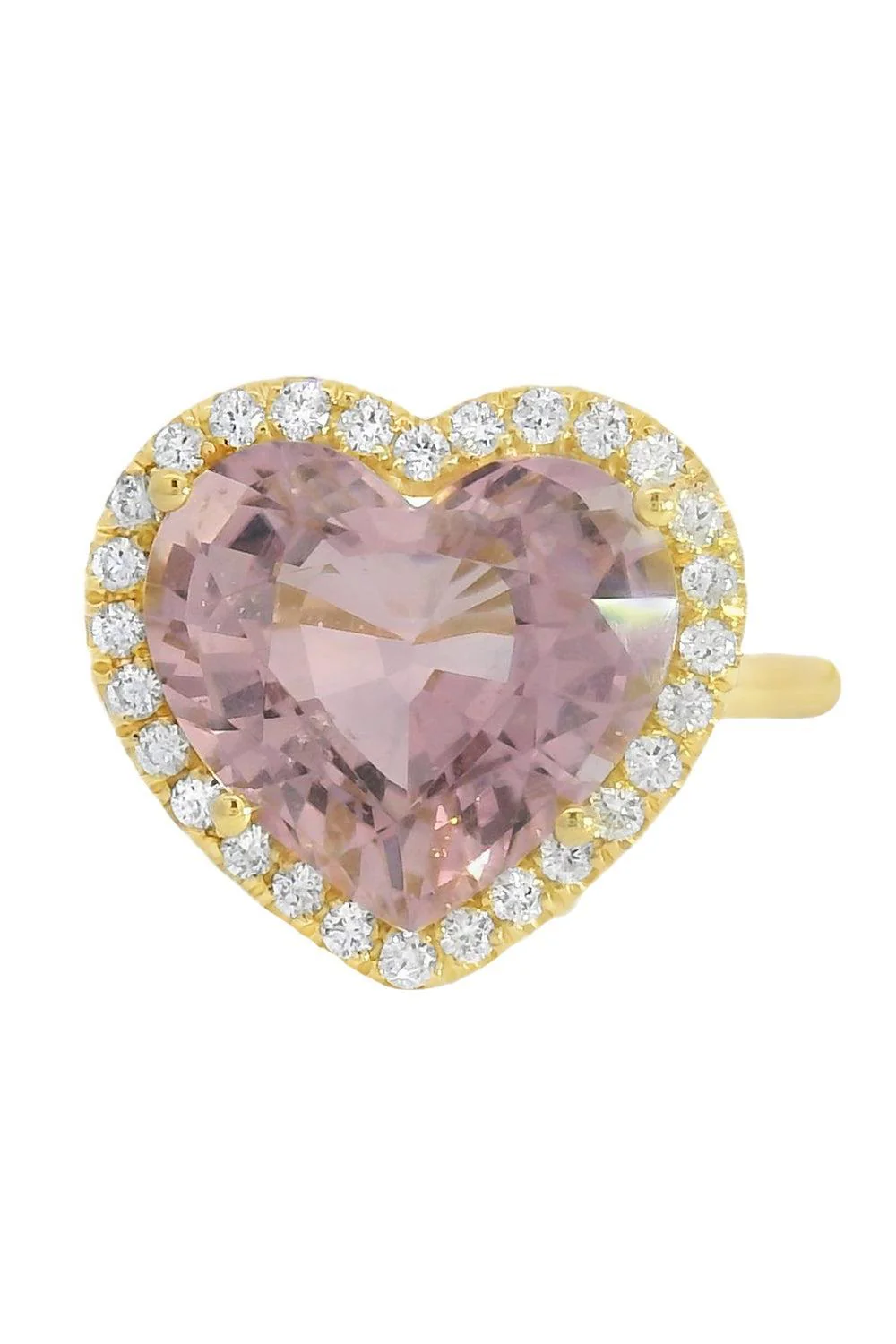 Pink Tourmaline Diamond Heart Ring