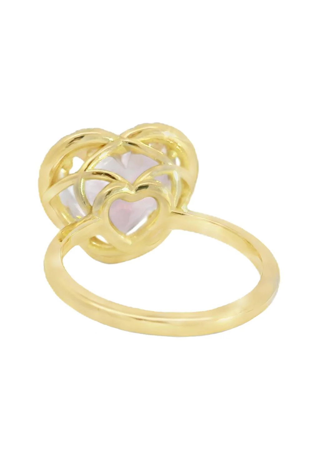 Pink Tourmaline Diamond Heart Ring - Image 6