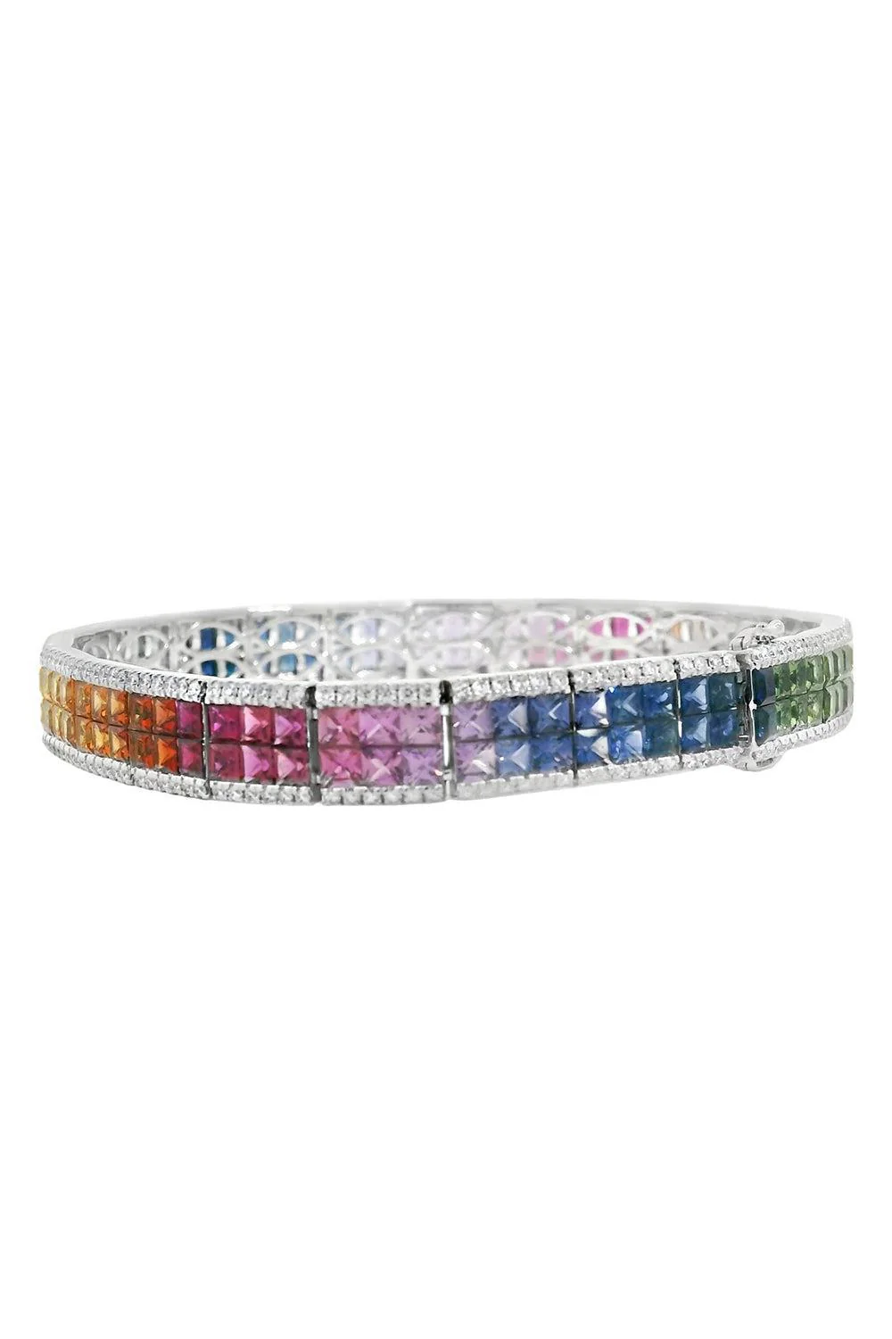 Rainbow Sapphire Double Row Bracelet - Image 5