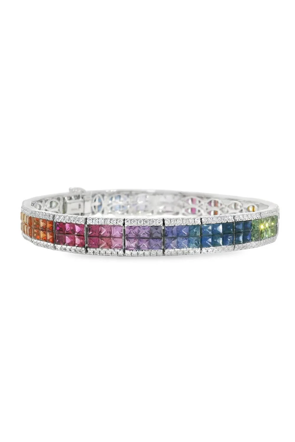 Rainbow Sapphire Double Row Bracelet - Image 6