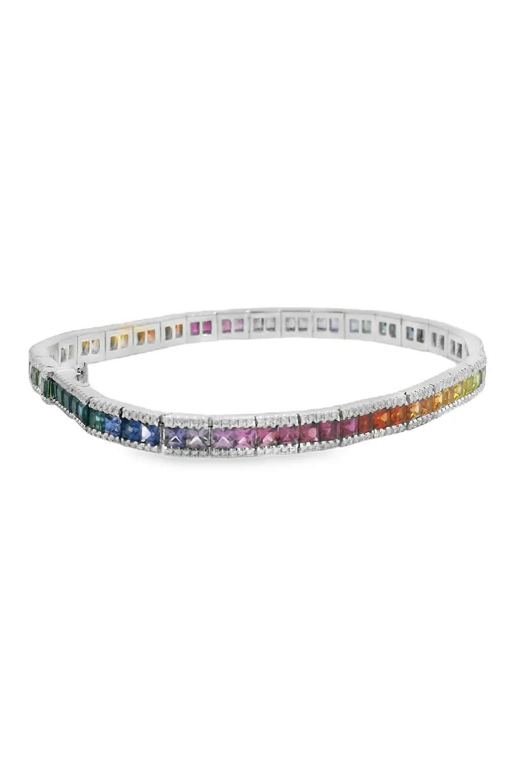 Rainbow Sapphire Single Row Bracelet