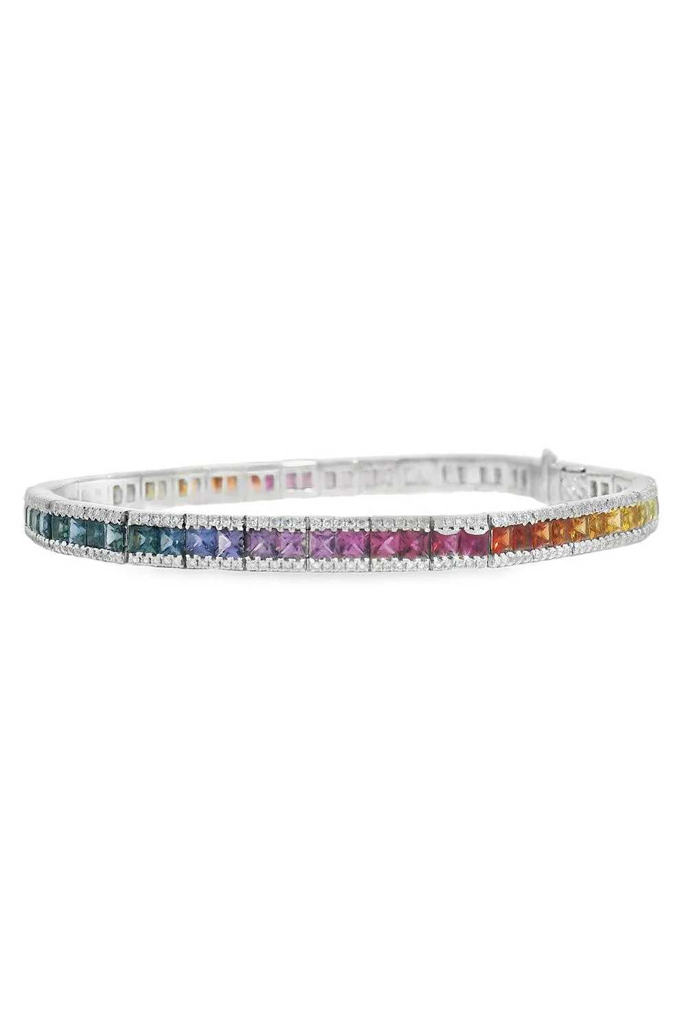 Rainbow Sapphire Single Row Bracelet - Image 6