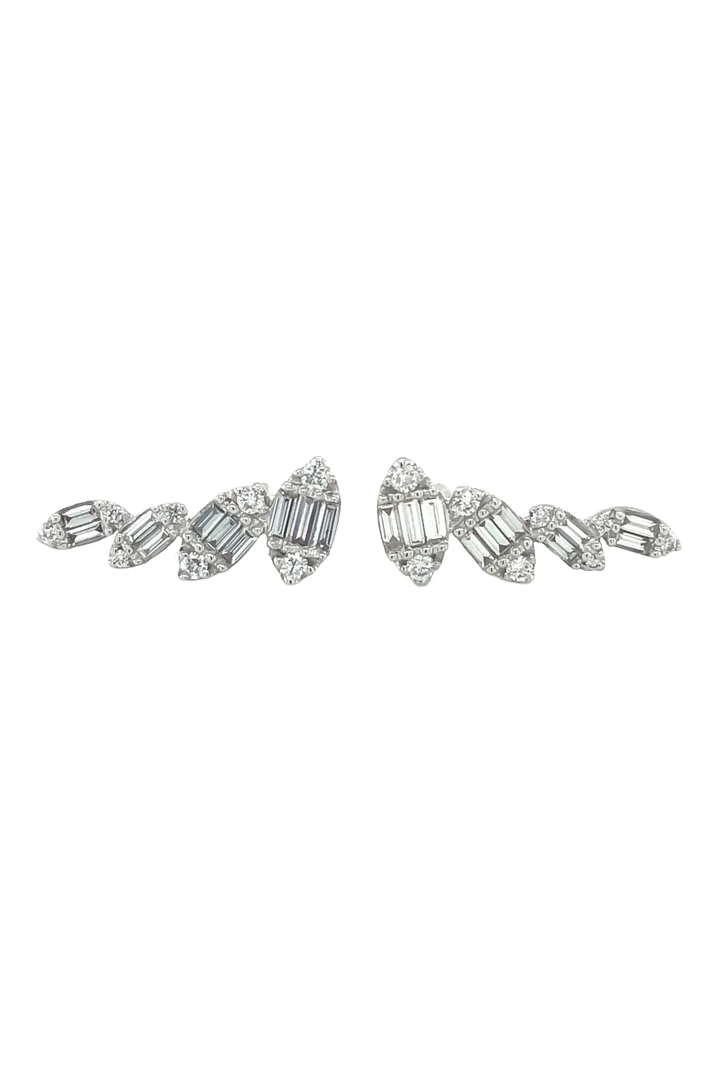 Round Diamond Ear Climbers