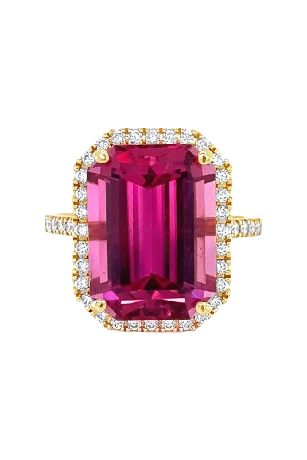 Rubellite Diamond Ring