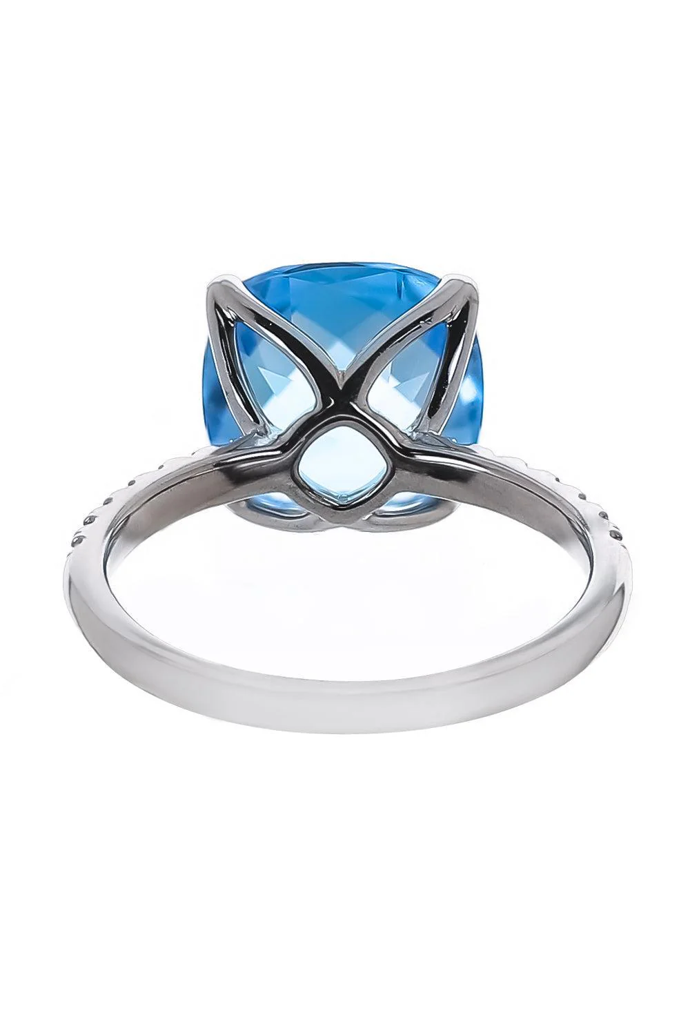 Swiss Blue Topaz Diamond Ring - Image 6