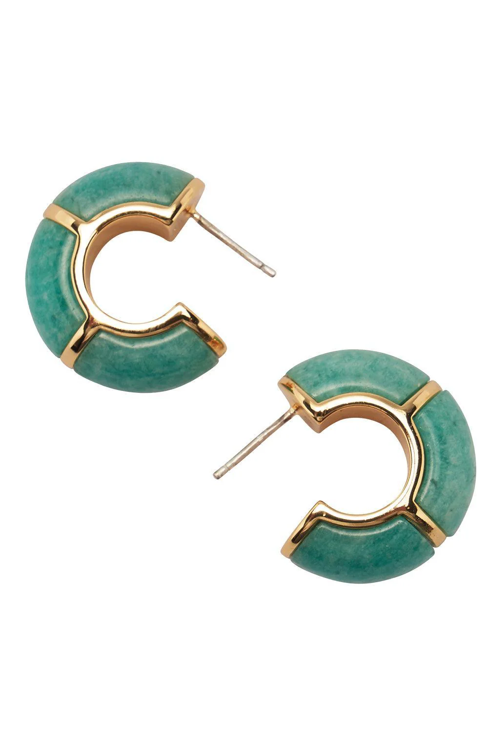 Amazonite Zellige Hoop Earrings - Image 3