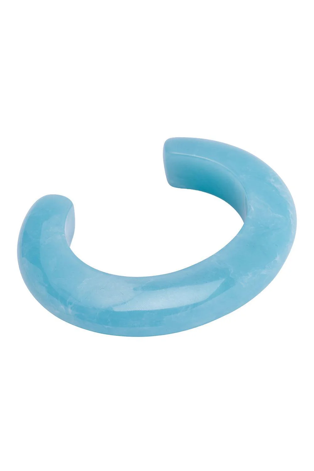 Aquamarine Marbled Ridge Cuff Bracelet