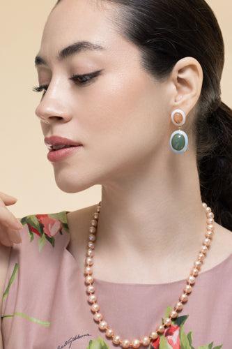 Aventurine Papaya Earrings - Image 2