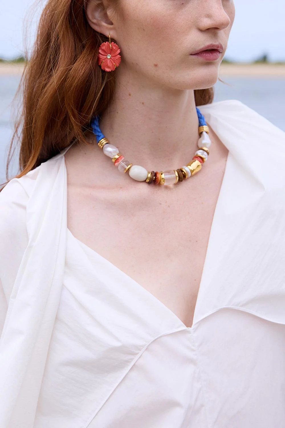 Blue Sea Glass Beach Necklace - Image 2