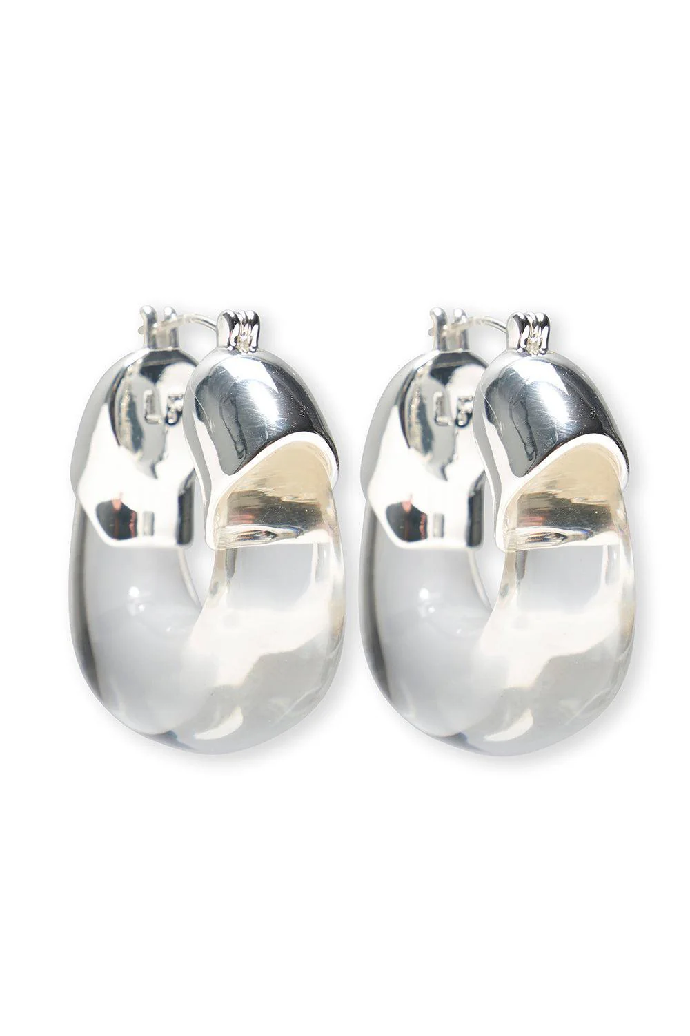CLEAR ORGANIC HOOP EARRINGS