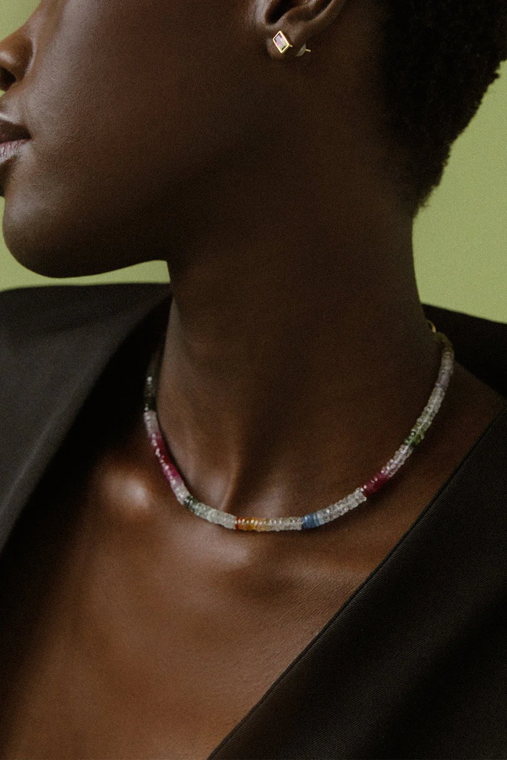 Brilliant Sapphire Bead Necklace - Image 2