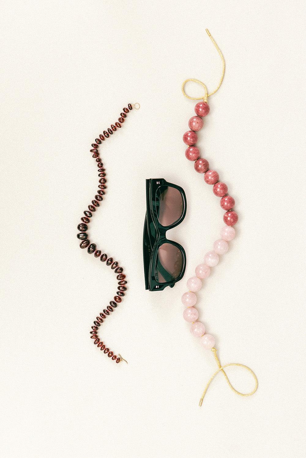 Garnet Pink Sapphire Beaded Necklace - Image 2
