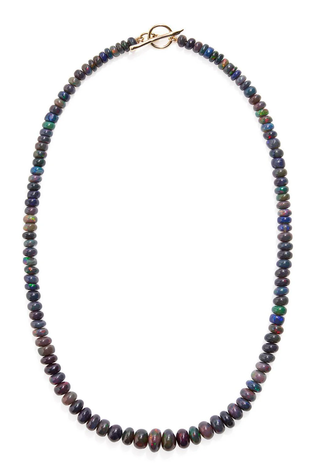 Graduated Black Opal Beaded Necklace