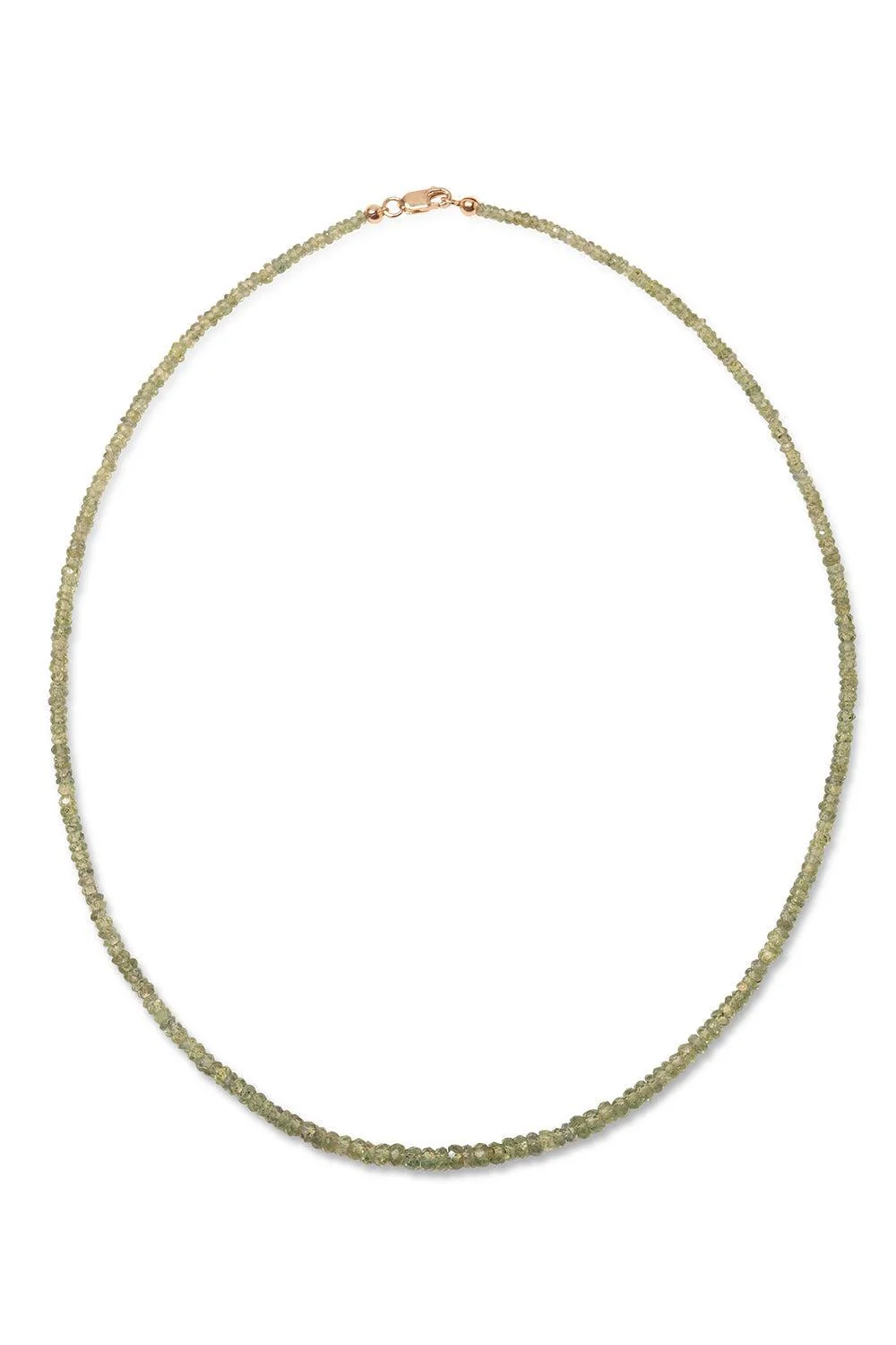 Green Sapphire Tiny Beaded Necklace
