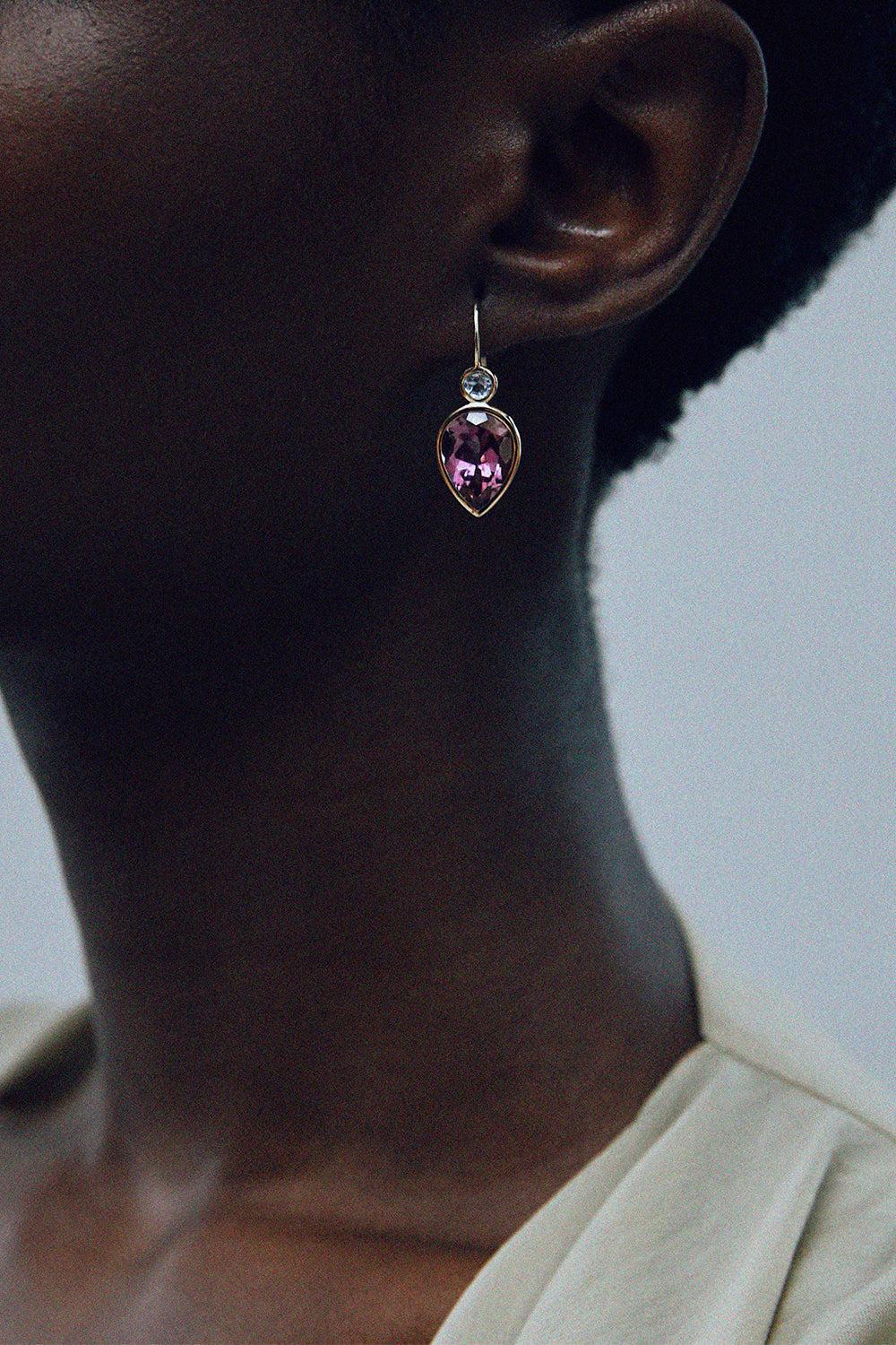 Pink Topaz Hera Earrings - Image 2