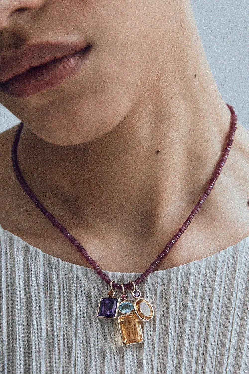 Ruby Tiny Beaded Necklace - Image 2