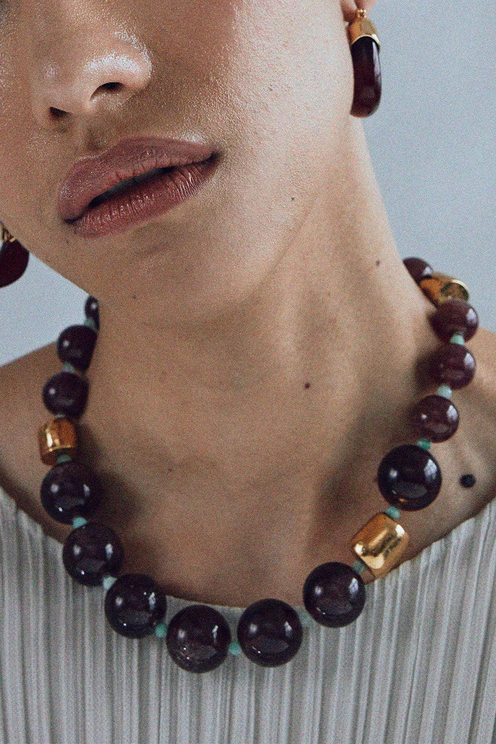 Organic Hoop Earrings - Currant - Image 2