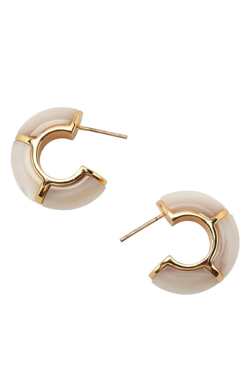 Pearl Zellige Hoop Earrings - Image 4