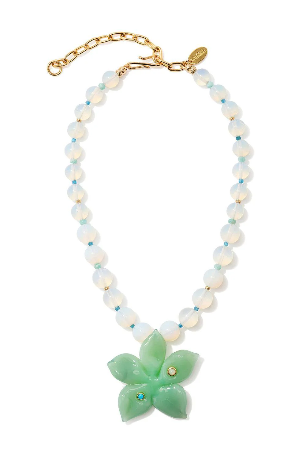 Seafoam Vinca Flower Necklace