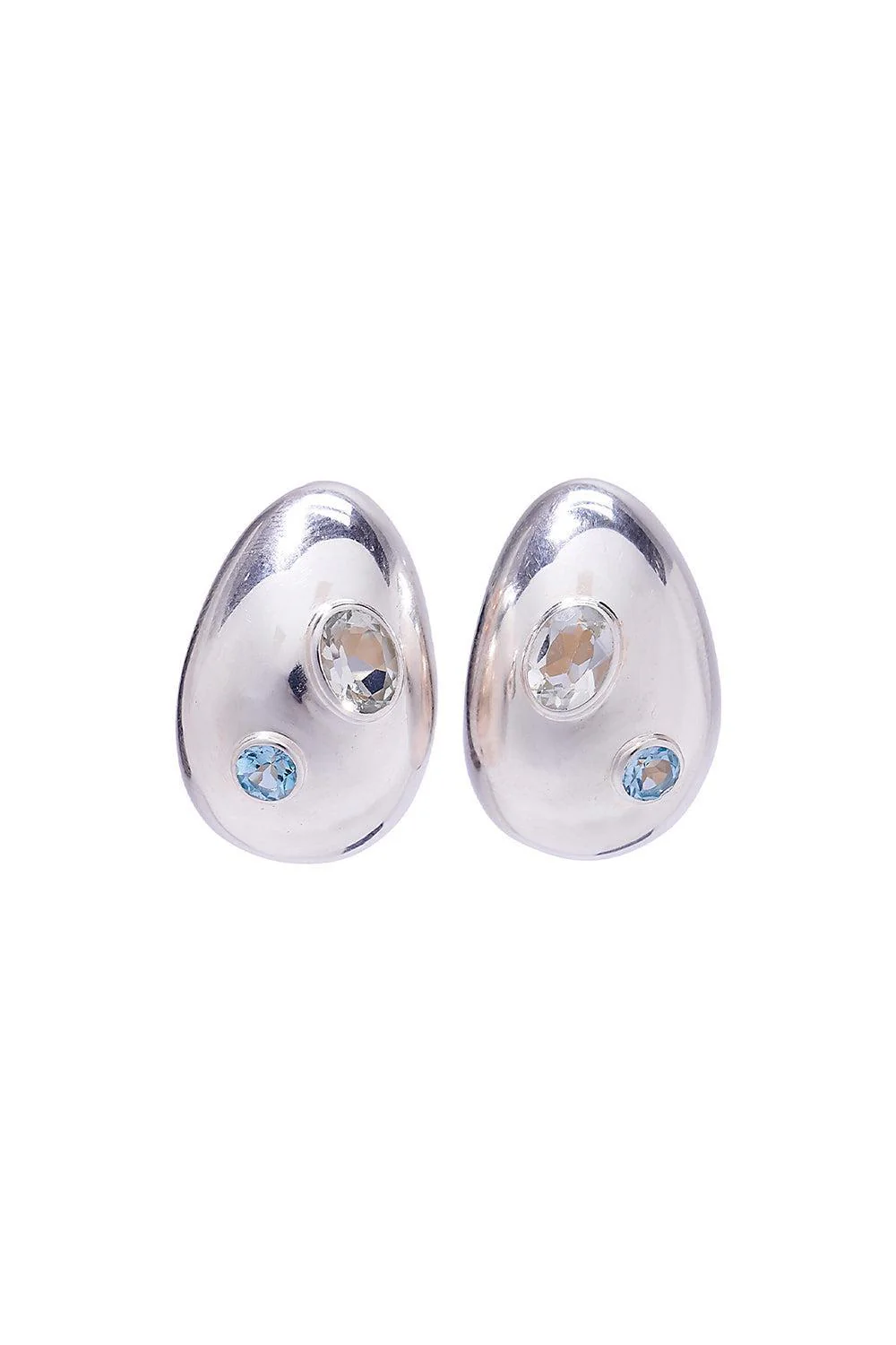 Studded Silver Mini Arp Earrings