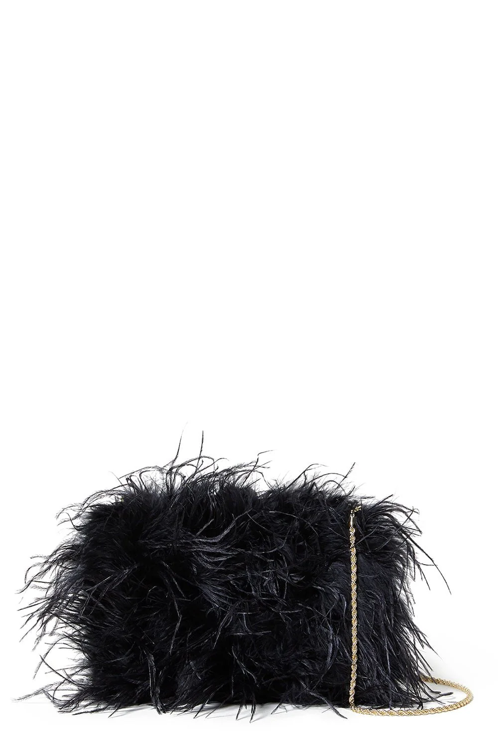 Zahara Feather Pouch - Black