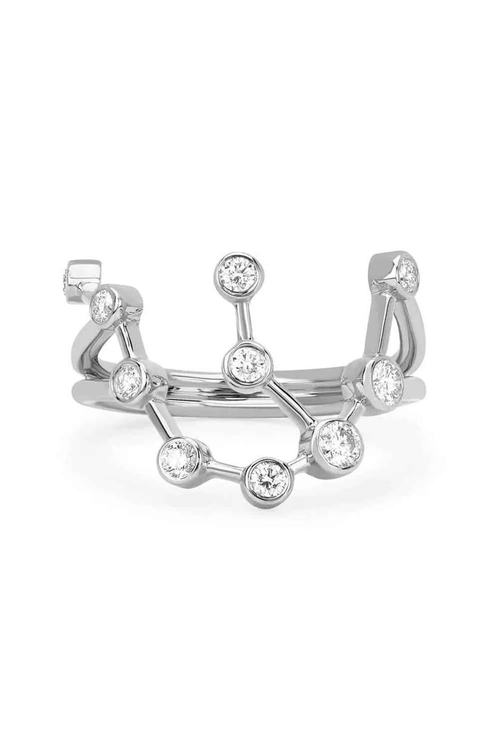 Diamond Aquarius Constellation Ring