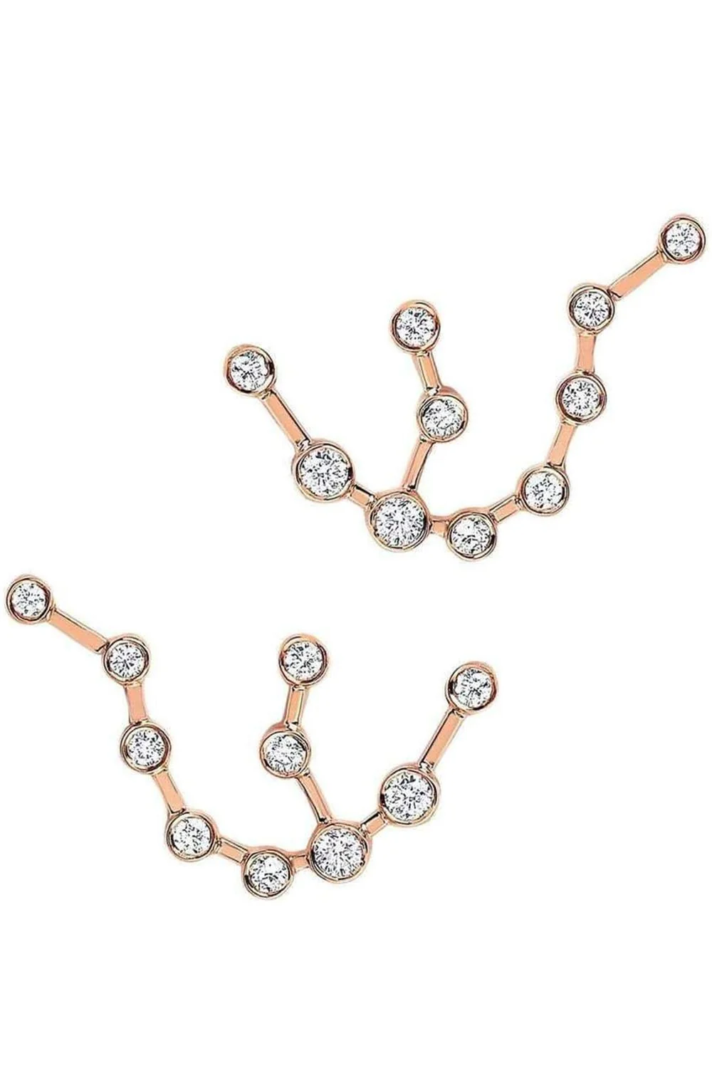 Diamond Aquarius Constellation Stud Earrings - Image 3