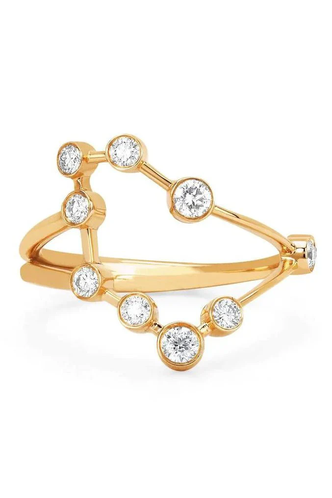 Diamond Capricorn Constellation Ring
