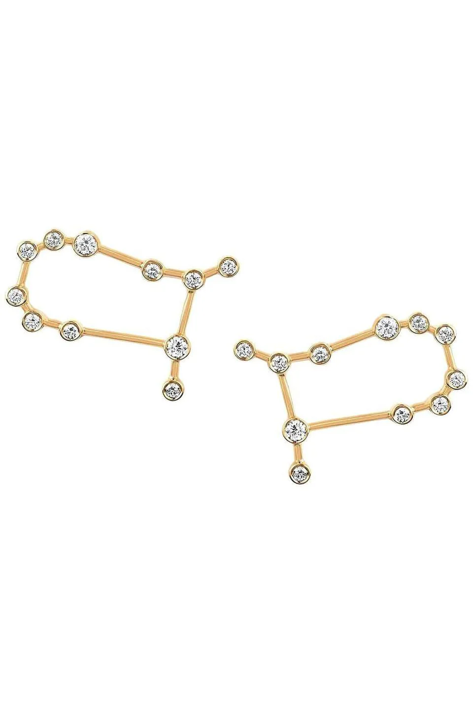 Diamond Petite Gemini Constellation Stud Earrings