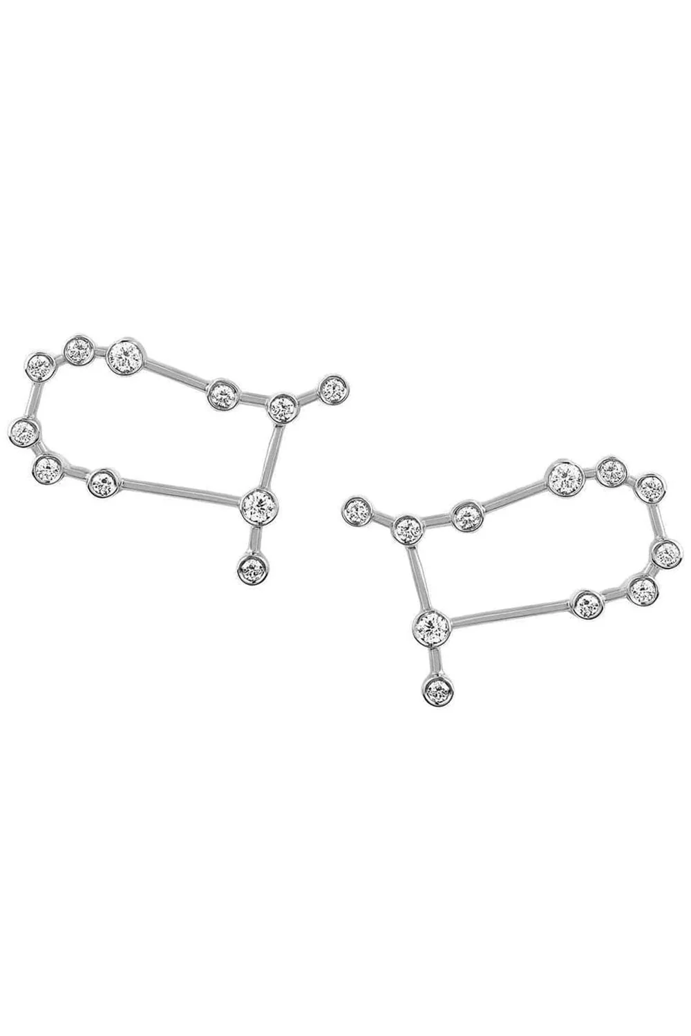 Diamond Petite Gemini Constellation Stud Earrings - Image 3