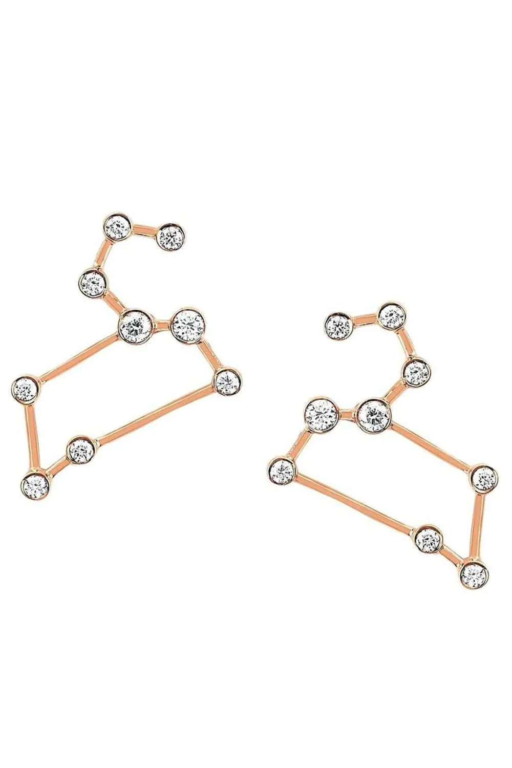 Diamond Petite Leo Constellation Stud Earrings - Image 3
