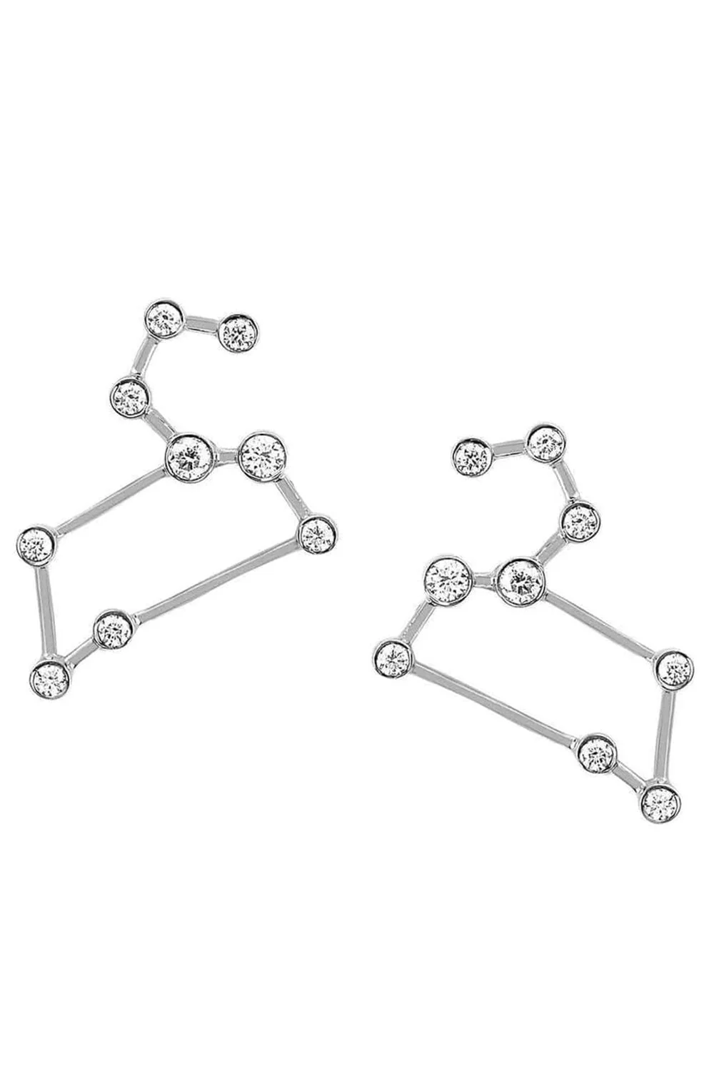 Diamond Petite Leo Constellation Stud Earrings - Image 4