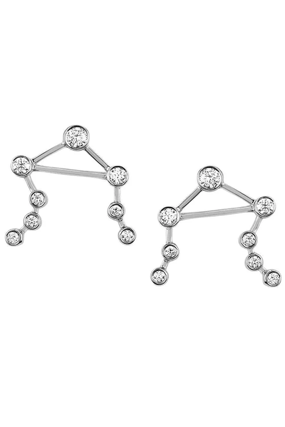 Diamond Petite Libra Constellation Stud Earrings - Image 3