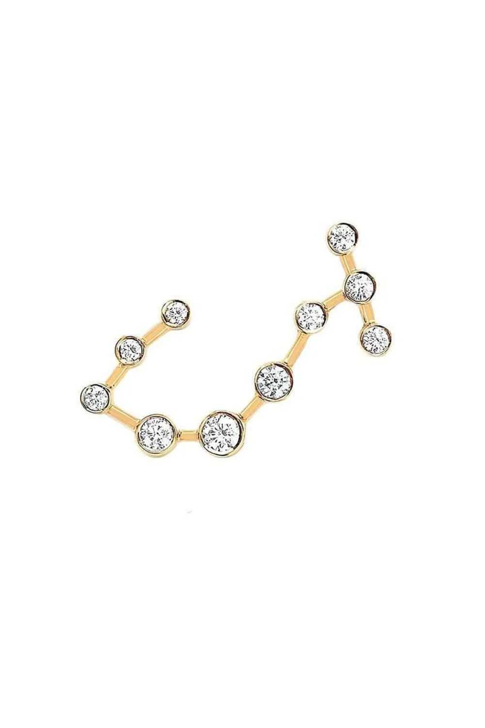 Diamond Petite Scorpio Constellation Stud Earrings - Image 5