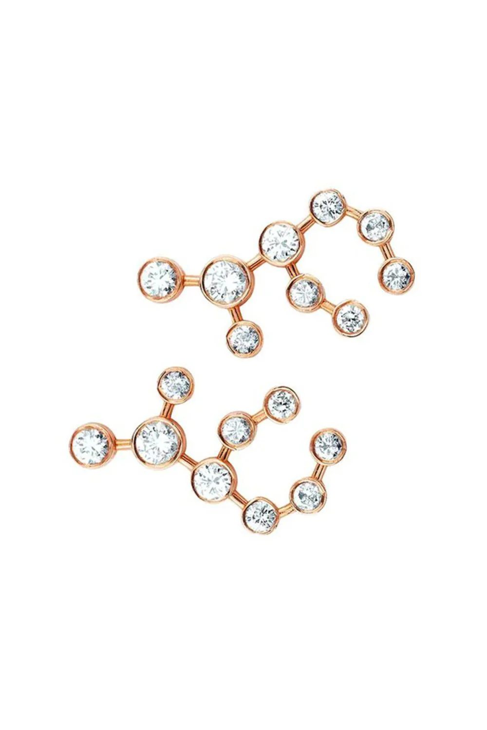 Diamond Petite Virgo Constellation Stud Earrings - Image 4