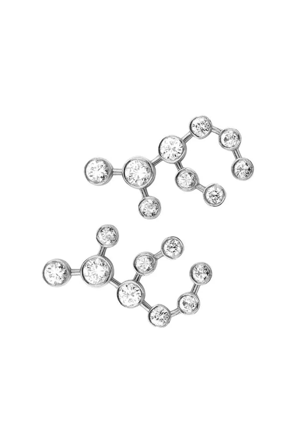 Diamond Petite Virgo Constellation Stud Earrings - Image 5
