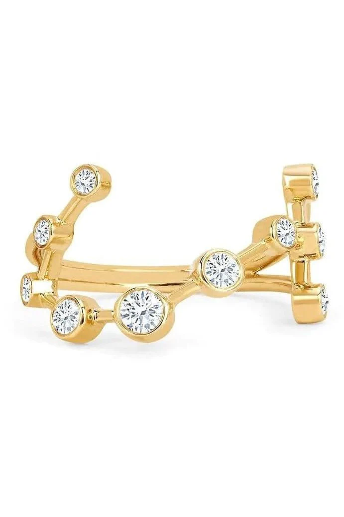 Diamond Scorpio Constellation Ring