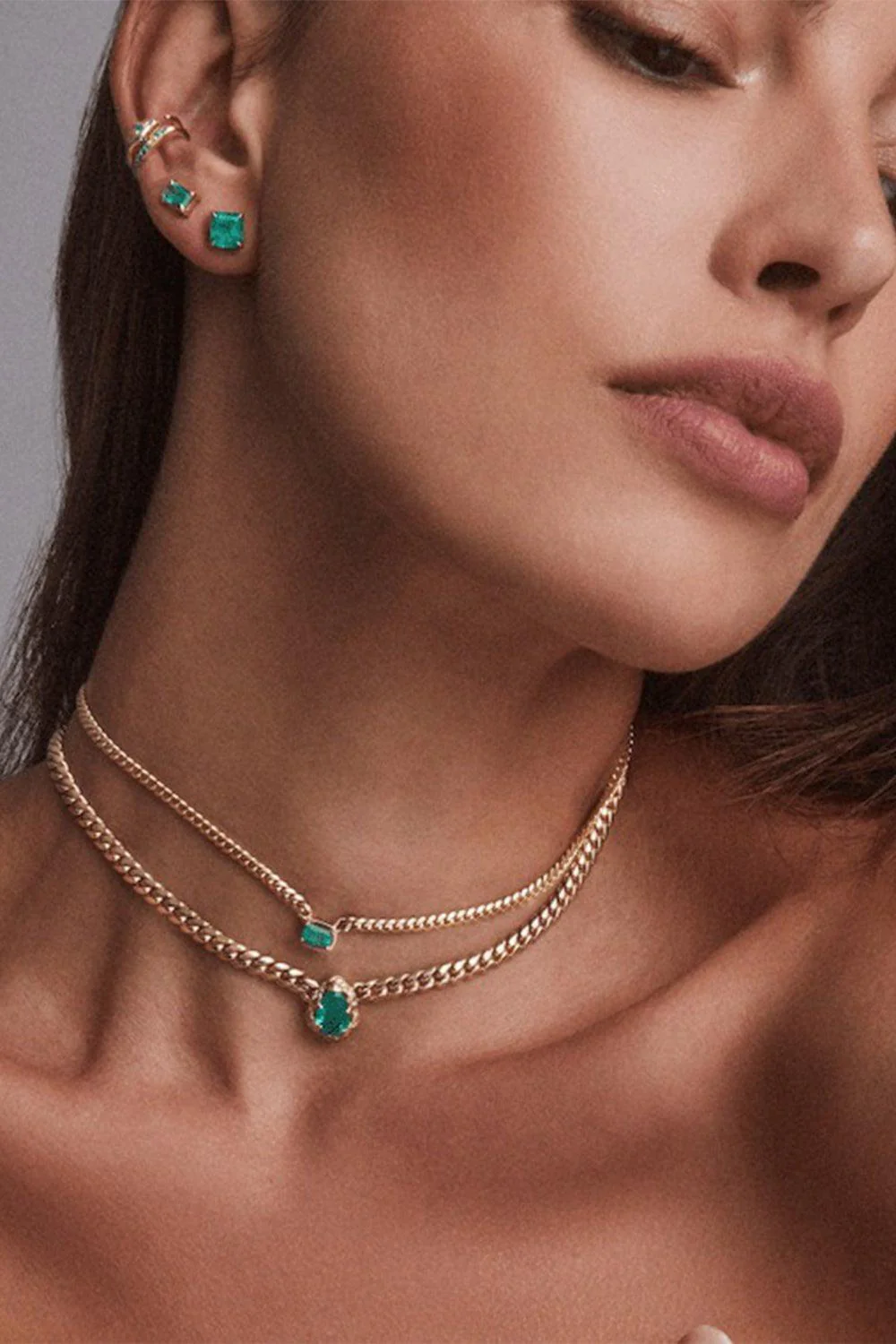 Reversible Baby Queen Emerald Cuban Choker - Image 4