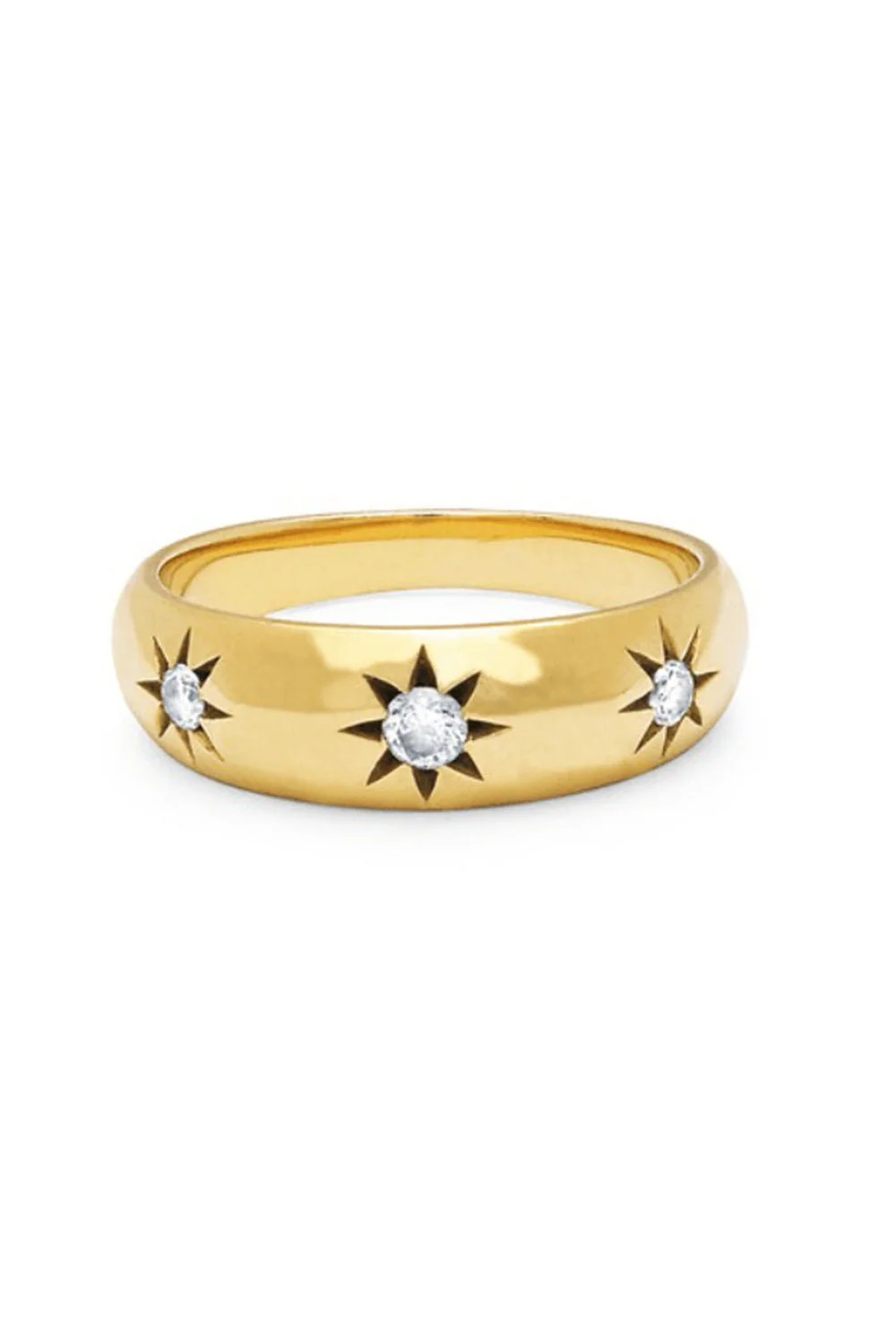 Star Set Rounded Ring