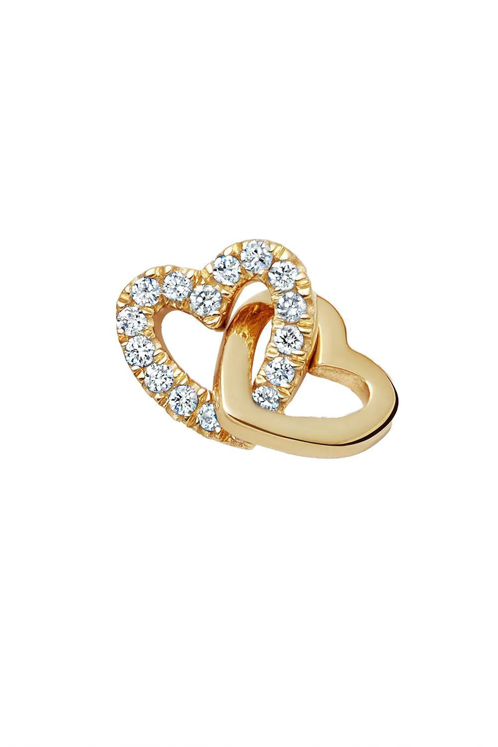 Diamond Linked Hearts Charm