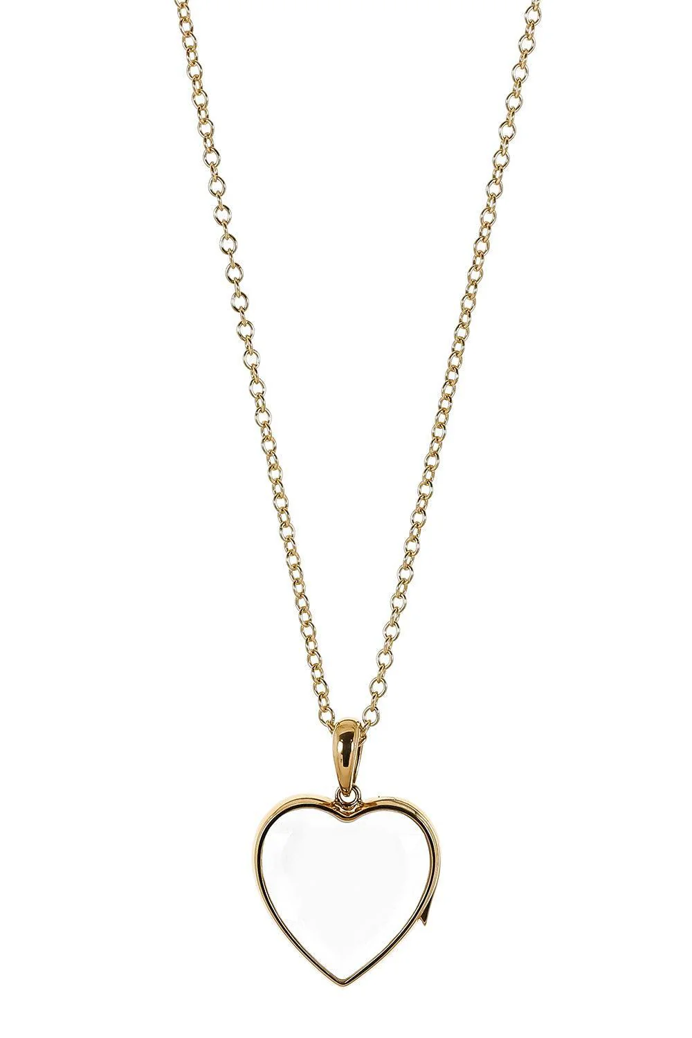 Heart Large Locket Rolo Chain Necklace