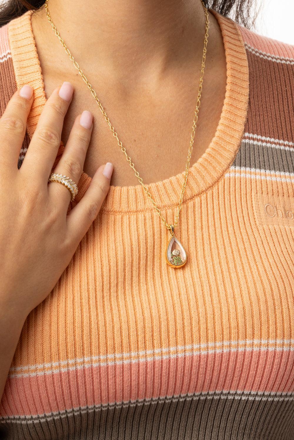 Lacrima Teardrop Locket Necklace - Image 4