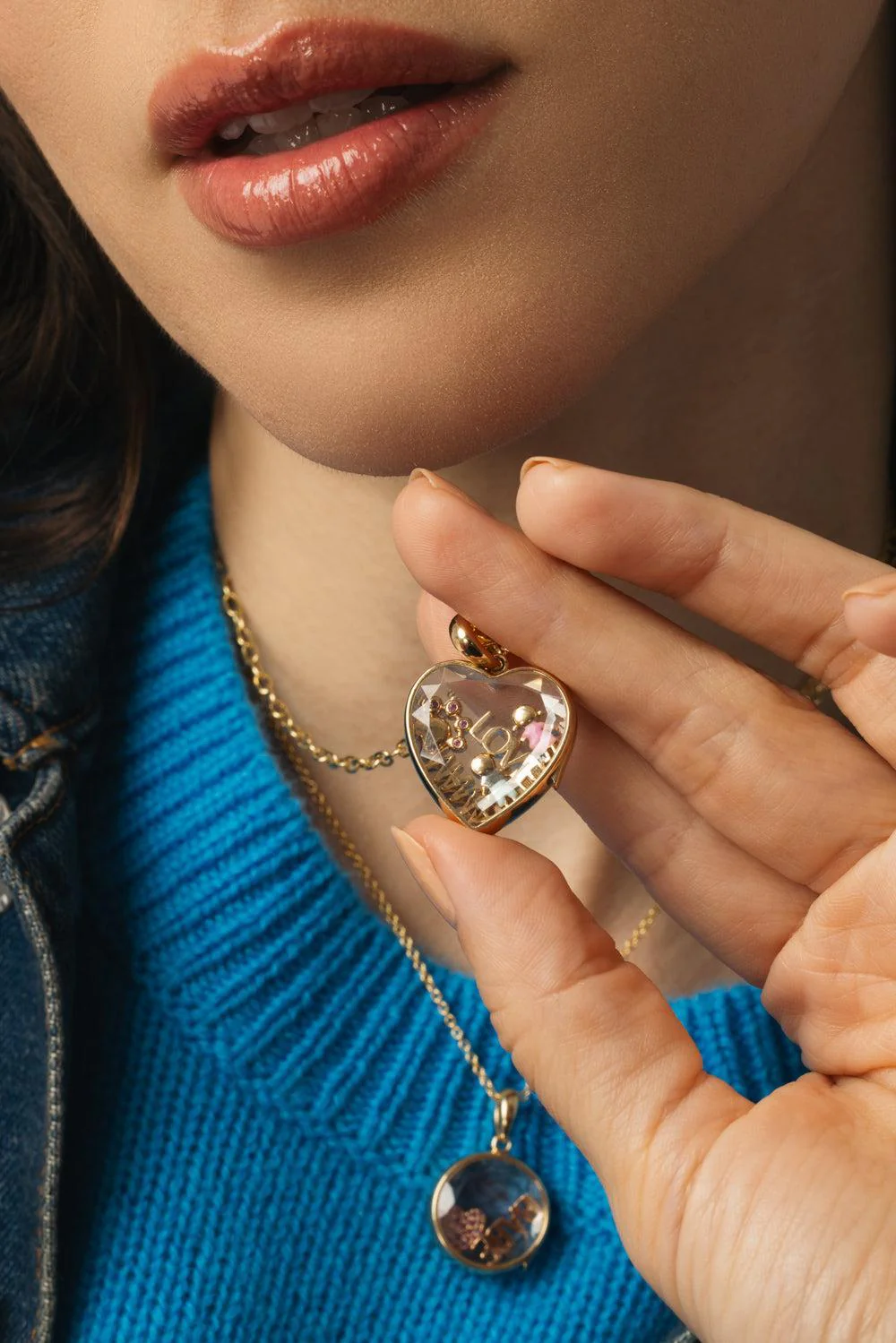 Large Heart Paperclip Locket Necklace - Image 3