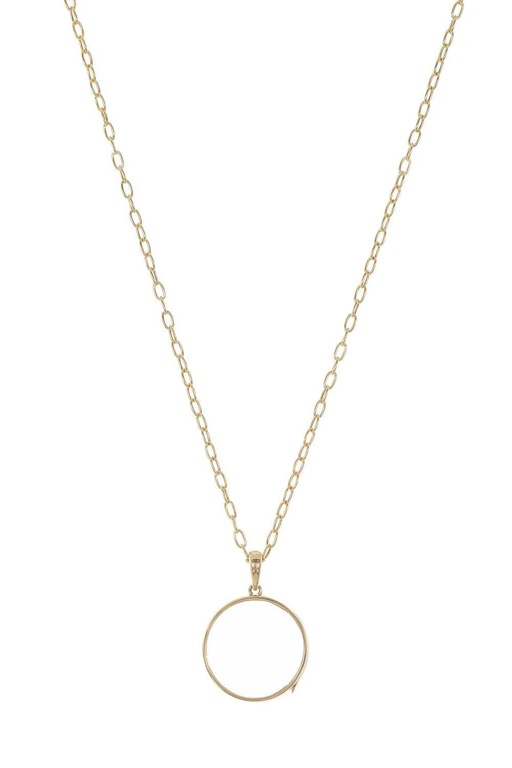 Large Round Locket Pendant Necklace