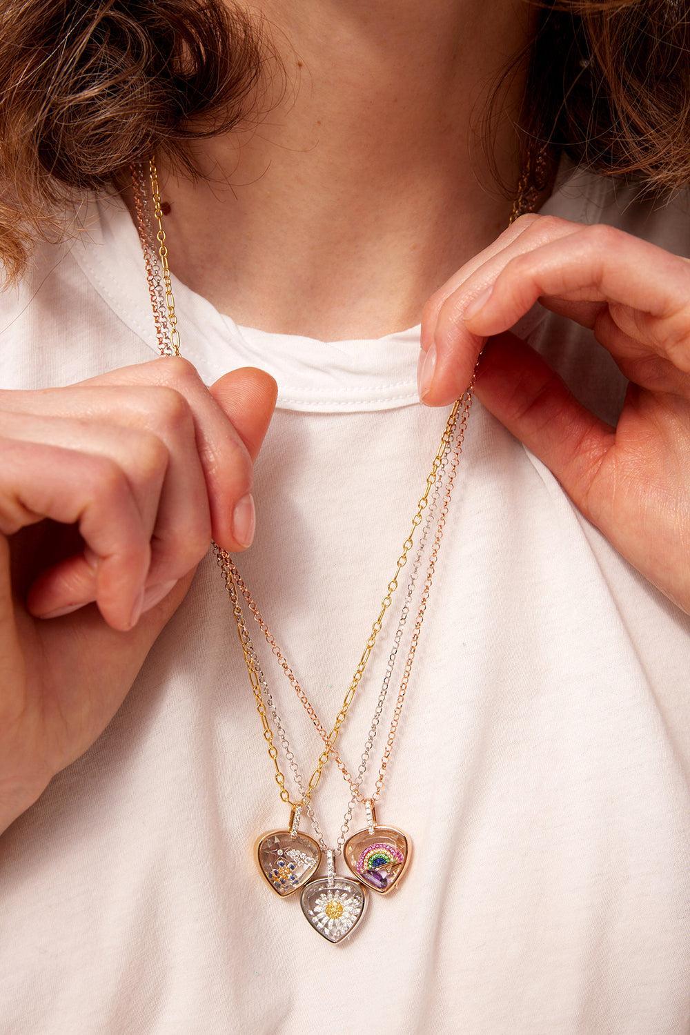 Midi Heart Locket Pendant Neklace - Image 3